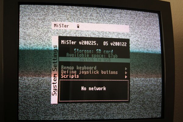 Mister funcionando con la opción direct_video en un televisor Grundig con un adaptador Rankie